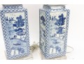 Asian Ceramic Canister Table Lamps