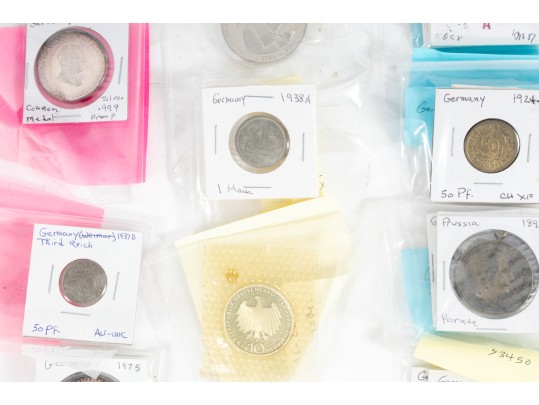 Large Lot Of German Coins (Contains Silver)