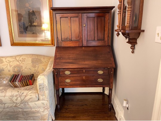 A 19th Century Southern Farmhouse Secretary With Chair