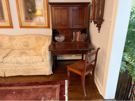A 19th Century Southern Farmhouse Secretary With Chair