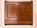 A Late 19th Century American Dark Patinated Oak Wall Mounted Medicine Cabinet