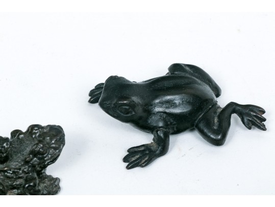 Collection Of Seven Metal Frog Figures