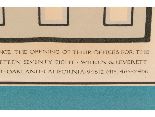 Framed 1978 Art Poster For A Law Office, Oakland CA