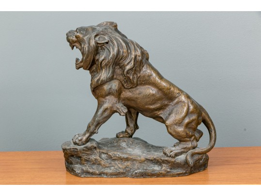 Vintage Cast Brass Lion Figure