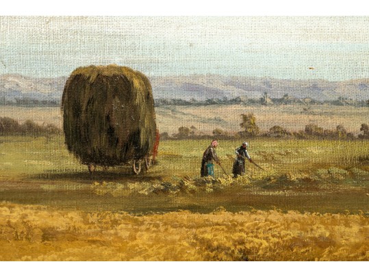 Large Oil On Canvas, Country Landscape 