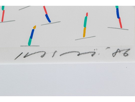 Signed Color Lithograph, Ski Run