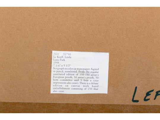 Linda Le Kniff (Brazil/France, B.1949) Ltd. Ed. Color Serigraph, 