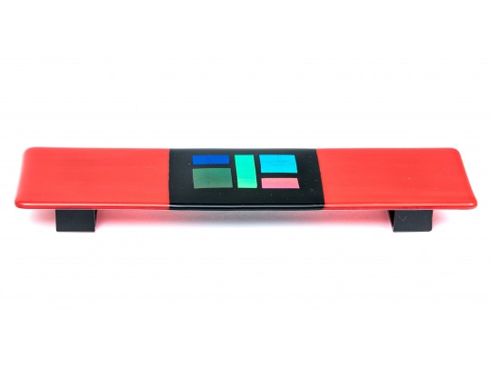 Two Designer Glass And Metal Colorful Wall Mount Decorations