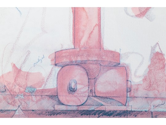 Oldenburg Chicago Show 1969 Offset Lithograph Poster: Inverted Fireplug As Skyscraper