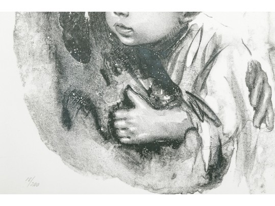 Sandu Liberman (Romania, 1923-1977) Black And White Print, Mother And Child