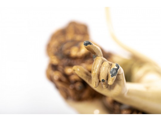 Antique Enameled Sculpture After Moreau Once Electrified