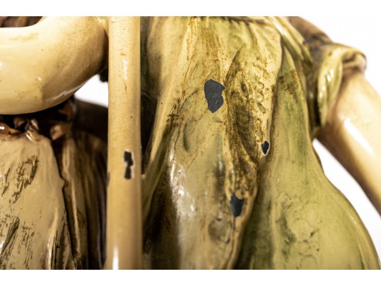 Antique Enameled Sculpture After Moreau Once Electrified