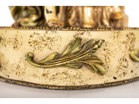 Antique Enameled Sculpture After Moreau Once Electrified