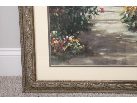 Donny Finley (American, B. 1951) Signed Print, Flowering Yard Of A Brick House