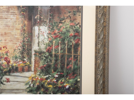 Donny Finley (American, B. 1951) Signed Print, Flowering Yard Of A Brick House