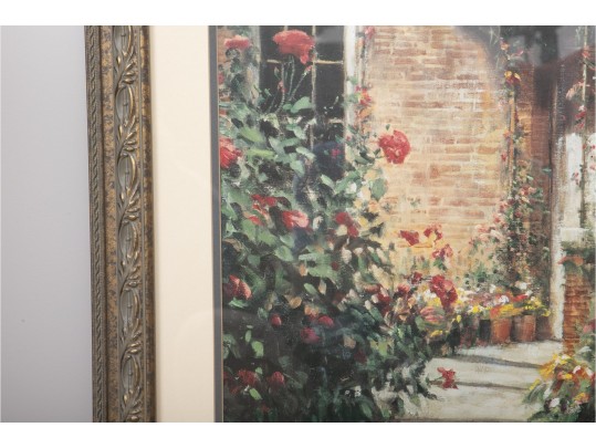 Donny Finley (American, B. 1951) Signed Print, Flowering Yard Of A Brick House