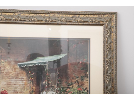 Donny Finley (American, B. 1951) Signed Print, Flowering Yard Of A Brick House