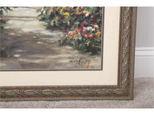 Donny Finley (American, B. 1951) Signed Print, Flowering Yard Of A Brick House