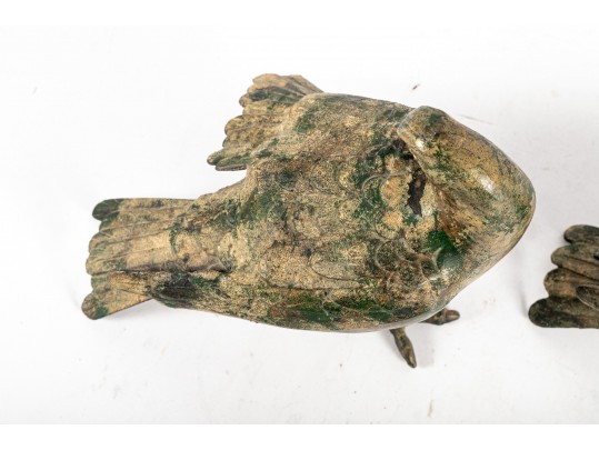 Pair Of Iron Dove Figures