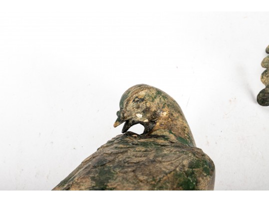 Pair Of Iron Dove Figures