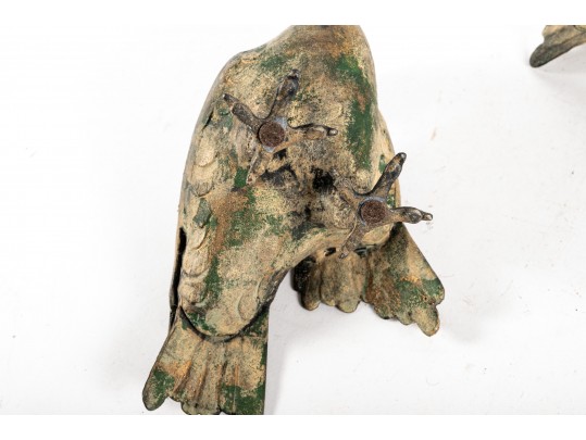 Pair Of Iron Dove Figures
