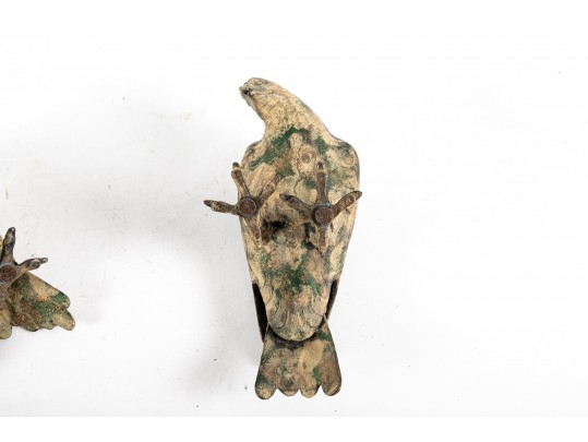 Pair Of Iron Dove Figures