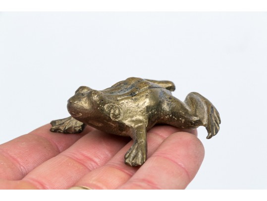 Collection Of Seven Metal Frog Figures