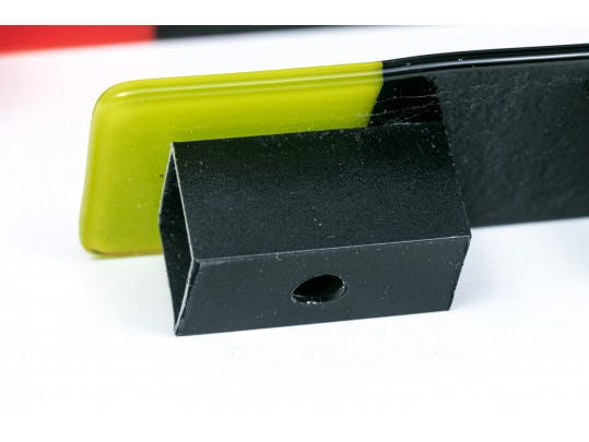 Two Designer Glass And Metal Colorful Wall Mount Decorations