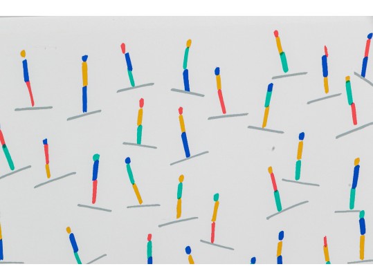 Signed Color Lithograph, Ski Run