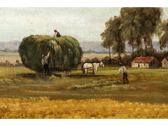 Large Oil On Canvas, Country Landscape 