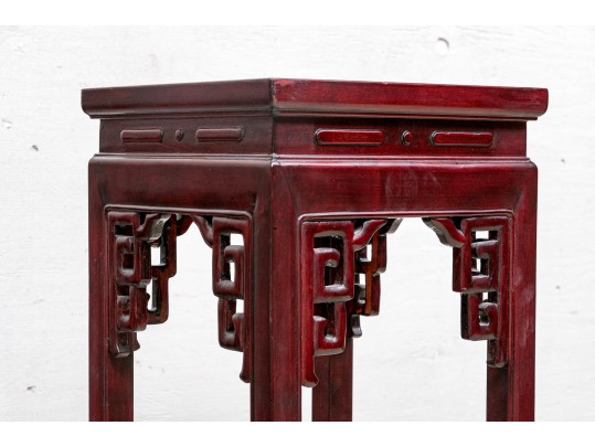 Vintage Chinese Carved Plant Stand 