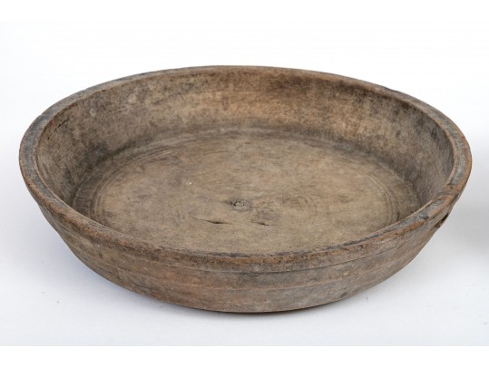 An Antique Copper And A Wooden Bowl