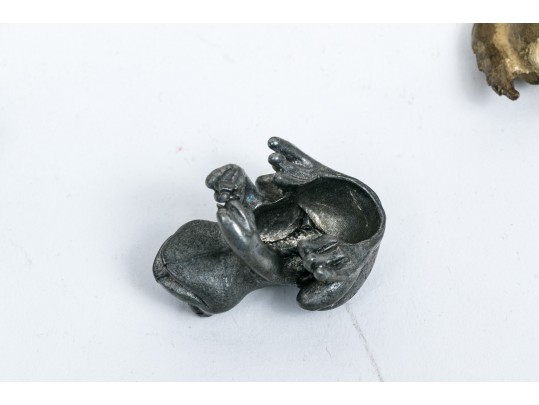 Collection Of Seven Metal Frog Figures