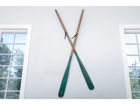 Pair Of Antique Nantucket Long Boat Oars 