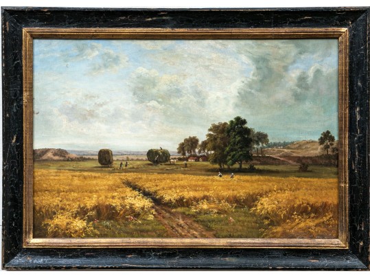 Large Oil On Canvas, Country Landscape 