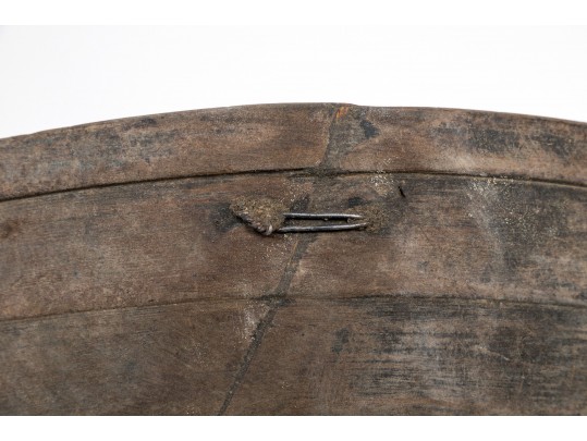 An Antique Copper And A Wooden Bowl