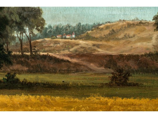 Large Oil On Canvas, Country Landscape 