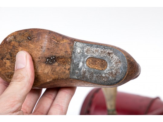 Collection Of Antique Wooden Shoe Maker's Molds And An Antique Coffee Grinder