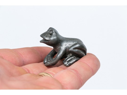 Collection Of Seven Metal Frog Figures