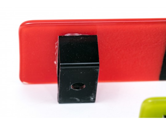 Two Designer Glass And Metal Colorful Wall Mount Decorations