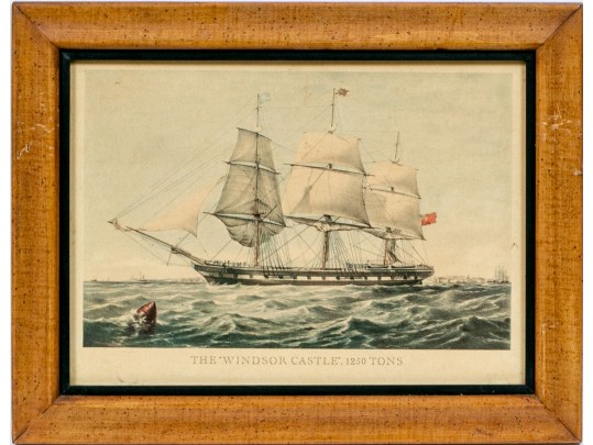 Set Of Three Framed Color Nautical Prints, Clipper Ships