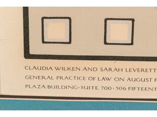 Framed 1978 Art Poster For A Law Office, Oakland CA