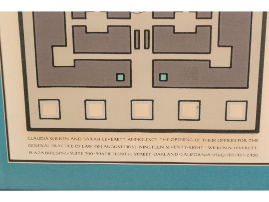 Framed 1978 Art Poster For A Law Office, Oakland CA