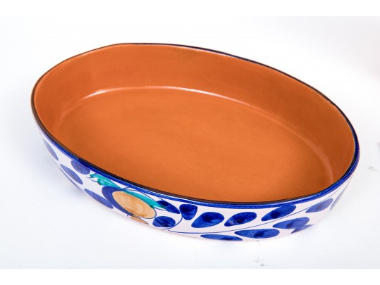 Group Of Three Colorful Italian Glazed Ceramic Pieces