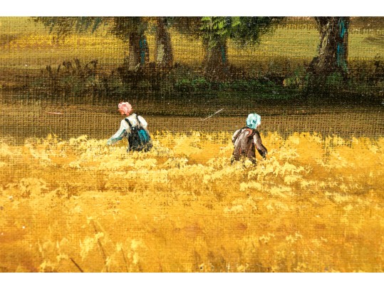 Large Oil On Canvas, Country Landscape 