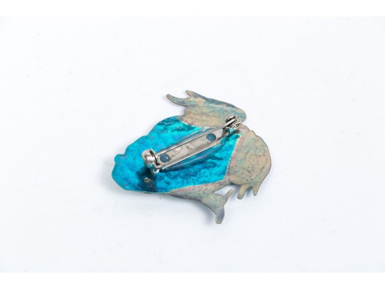 Collection Of Four Charming Frog Form Pins With Silver