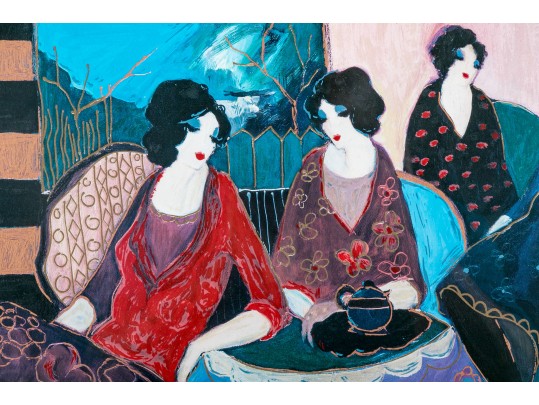 Emile Bellet (France, B.1944) Giclee On Paper, Beauty In A Garden