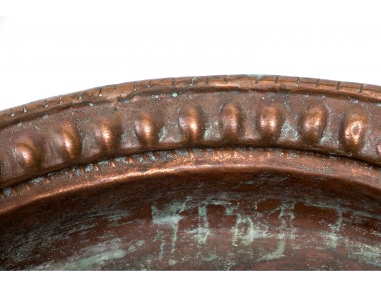 An Antique Copper And A Wooden Bowl