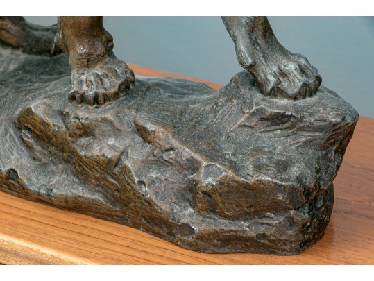 Vintage Cast Brass Lion Figure