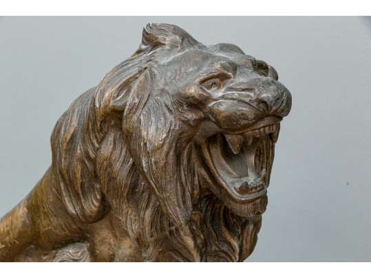 Vintage Cast Brass Lion Figure